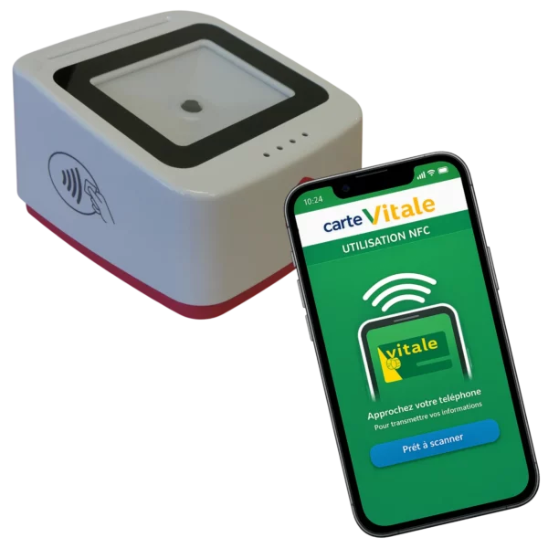 e-Lecteur intégral 4-en-1 【CV, QR, NFC, CPS】